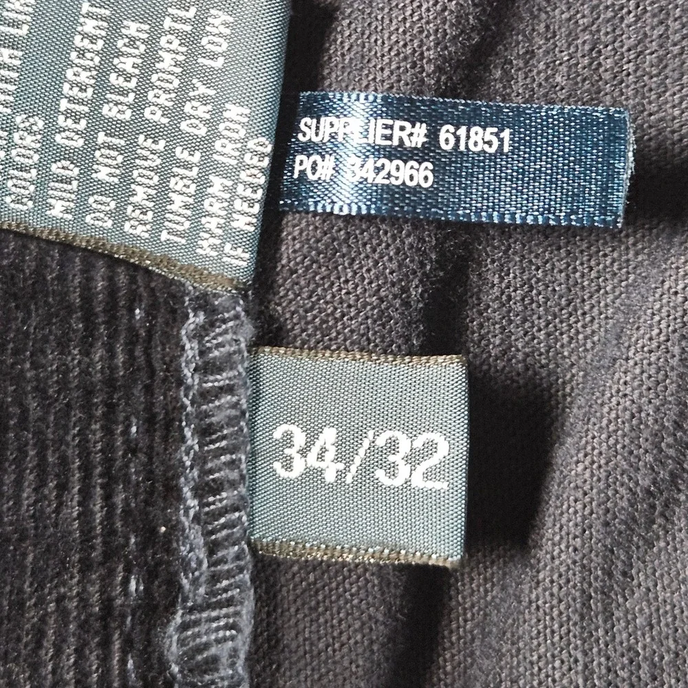 Polo Ralph Lauren Corduroy Pants Mens 34x32 Navy Blue Straight Leg 5-Pocket